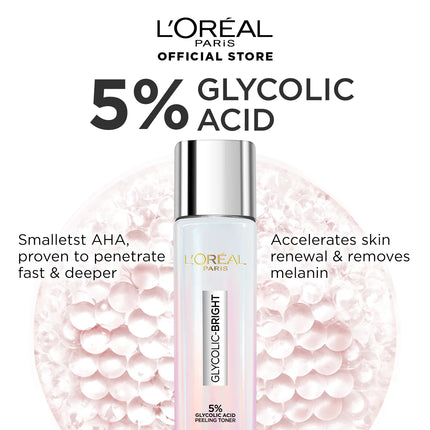 L'Oreal 5% Glycolic Acid Peeling Toner For Instant Glowing Skin 128ML
