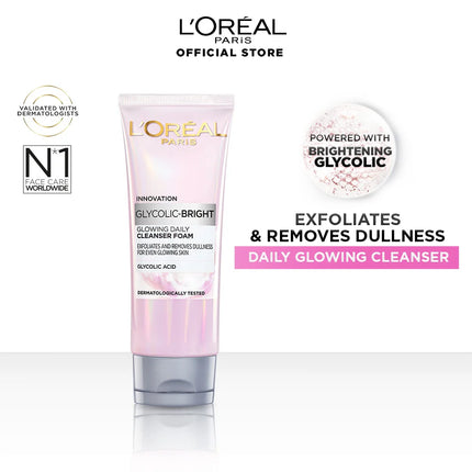 L'Oreal Glycolic Bright Glowing Daily Cleanser Foam 100ml