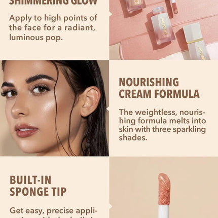 Sheglam Glow Bloom Liquid Highlighter-Gel Cream Highlighter Shimmer Dewy Finish Long Wear