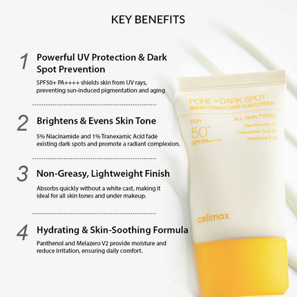 Celimax Pore + Dark Spot Brightening Care Sunscreen 50+