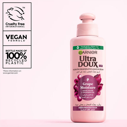 Garnier Ultra Doux Grape Moisture 2 in 1 Styling Cream, Volumizing Hydration for Dehydrated Hair With Hydrating Grape Water + Antioxidant Grapeseed Oil