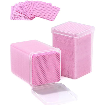 Ruby Beauty Lint-Free Nail Wipes – Non-Woven, No Shedding, Pink Squares