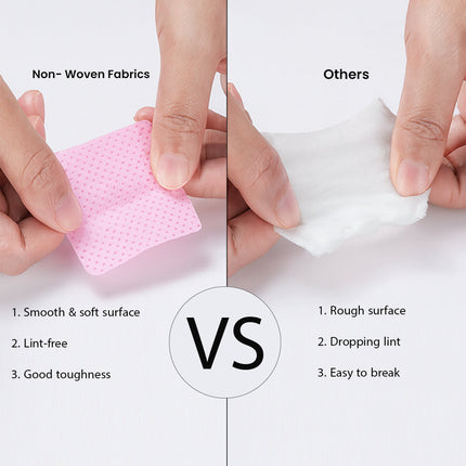 Ruby Beauty Lint-Free Nail Wipes – Non-Woven, No Shedding, Pink Squares
