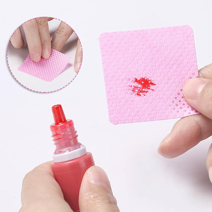 Ruby Beauty Lint-Free Nail Wipes – Non-Woven, No Shedding, Pink Squares