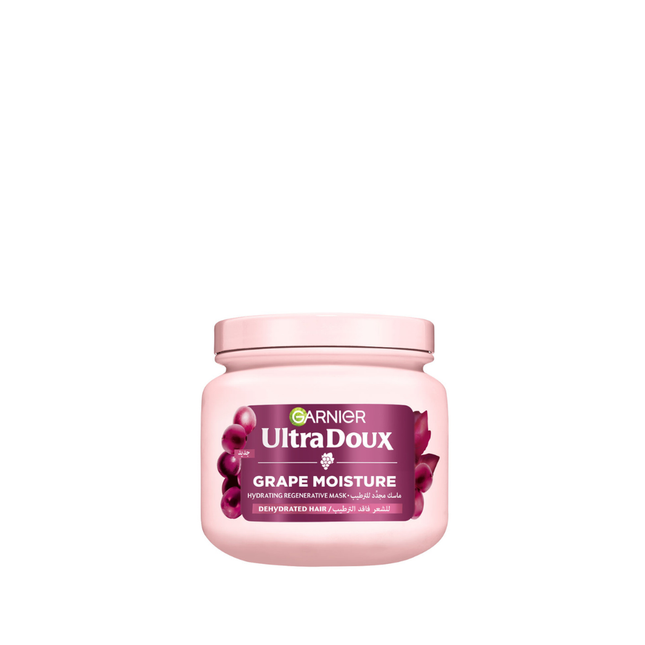 Garnier Ultra Doux Grape Moisture Deep Regenerative Mask for Dehydrated Hair With Hydrating Grape Water + Antioxidant Grapeseed Oil