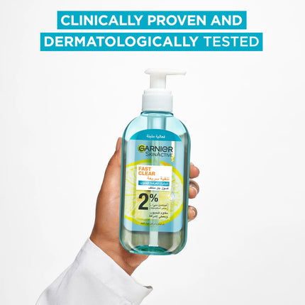 Garnier Fast Clear [2%] Salicylic Acid & Vitamin C - Anti-Acne Gel Wash 200ml