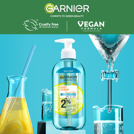 Garnier Fast Clear [2%] Salicylic Acid & Vitamin C - Anti-Acne Gel Wash 200ml